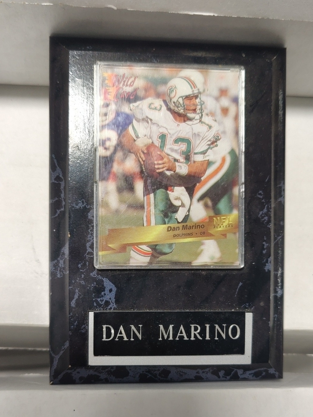 Dan Marino Framed Sports Card Wall Plaque - Black with White With Nameplate